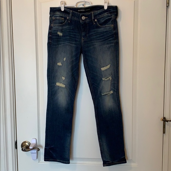 Express Low Rise Ripped Cropped Skinny Jean - Picture 4 of 6